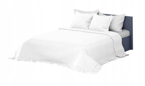 200 x 220 Quilted Double Sided Ruffy White Bedspread