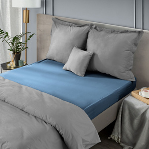 Bed sheet 160 x 210 Makosatin Nova Navy blue