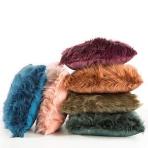 Decorative Fur Pillowcase 819 45 x 45 Olive