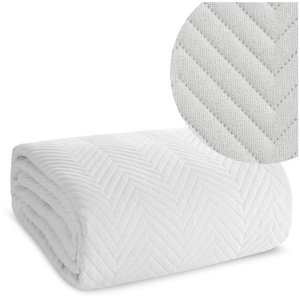 Bedspread 200 x 220 Quilted Linen3 White