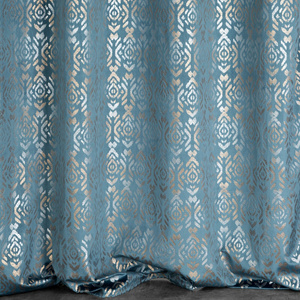 Ready-made Curtain 140 x 250 Laura Drawstring Blue+Gold