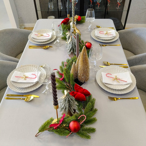 Tablecloth 150x300 Stainproof Classic Elegant Gray