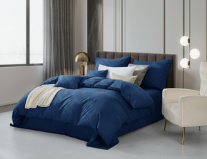 Bedding 220 x 200 3pc Cotton Adamaschek Navy Blue