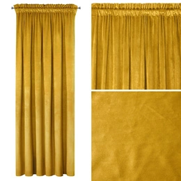 Decorative Curtain D91 Rosa On Tape 140 x 300 Mustard