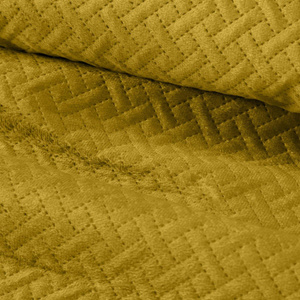 200 x 220 Quilted Velvet Luiz5 Mustard Bedspread