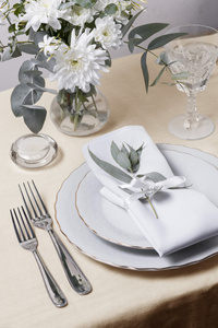 Tablecloth 120x240 Stainproof Classic Elegant Cream