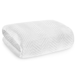 Sofia White Decorative Velour Bedspread 220 x 240