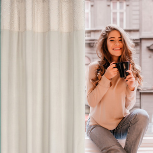 Curtain 140 x 250 Decorative Drawstring Agnes Cream