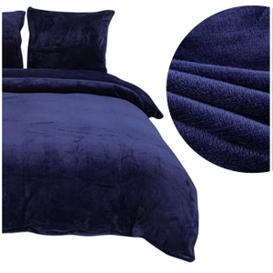 Bedding 220 x 200 3pc Microfiber Teddy Bear Cozy Navy Blue