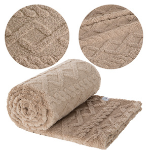 Blanket 200 x 220 Design Microfiber Braid Beige