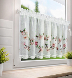 Curtain 60 x 150 Decorative Ready-made Ari Tunnel White+Pink