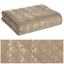 Quilt 220 x 240 Stitched Print Blink/1 Beige+Silver
