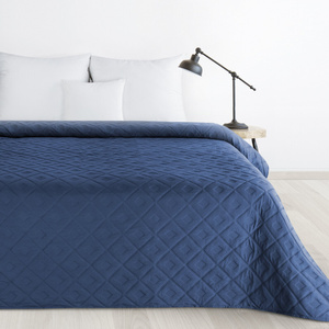 Quilt 220 x 240 Design Quilted Alara6 Navy Blue