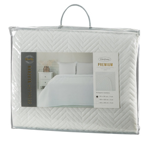Bedspread 220 x 240 Quilted Len3 White