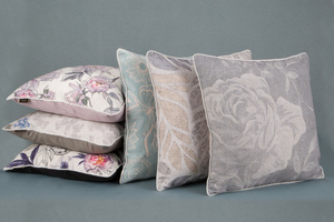 Decorative Linen 10 Steel+Cream pillowcase 45 x 45