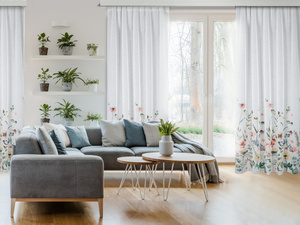 Curtain 140 x 270 Decorative Dolly White+Green