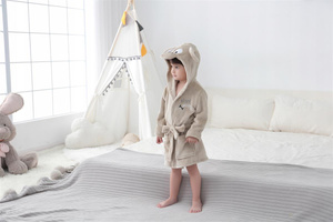 Children's Bathrobe with Hood M 120 Doggie