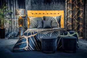 Decorative Velvet pillowcase 45 x 45 MUSA1 Gran + Gold