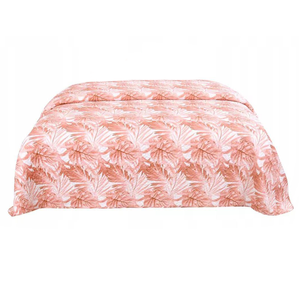 240 x 260 Quilted Double Sided Bedspread Hibiscus Pud