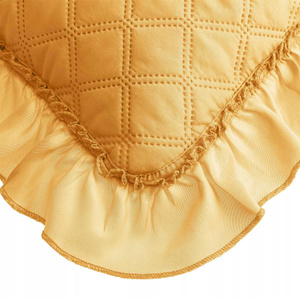 45 x 45 Decorative Quilted Ruffy Mustard Pillowcase