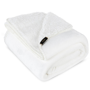 Blanket 200 x 220 Microfiber Double-sided Tedy White