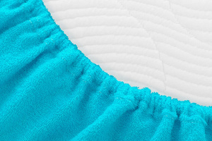 Terry sheet with elastic 011_D Turquoise 120x200