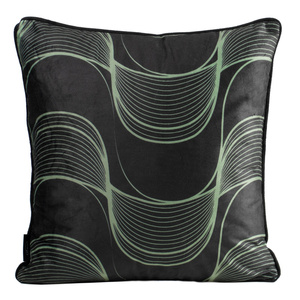Velvet Pola pillowcase 40 x 40 Black + Green