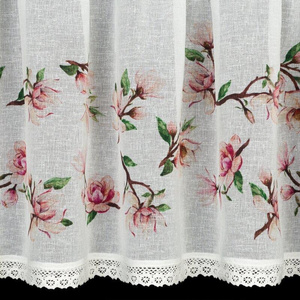 Curtain 60 x 150 Decorative Ready-made Ari Tunnel White+Pink