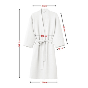 Gofer Unisex Cotton Bathrobe Vizzy S 01 White
