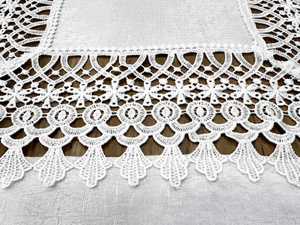 Stain-Resistant Tablecloth 110 x 160 with Lace 2017 White