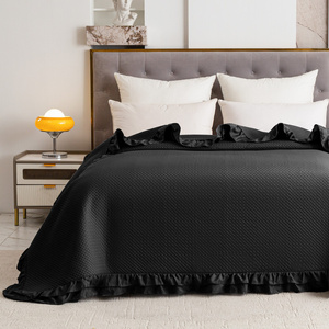 Quilted Bedspread 220 x 240 with Ruffle Rosella 02