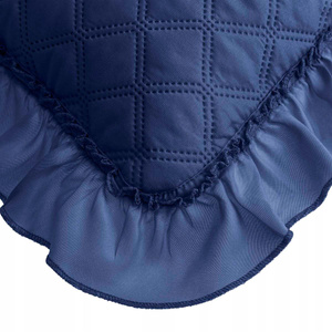 45 x 45 Decorative Quilted Pillowcase Ruffy Navy Blue
