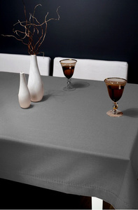 Stain Resistant Tablecloth with a Moiré 240_Grey 140x260