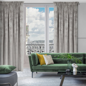 Curtain 140 x 300 Decorative Velvet Nadia Silver+Gold