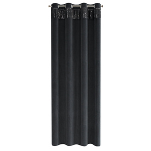 Velvet Jasper Curtain 140 x 250 Pinstripe Black