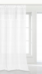 Curtain 140 x 270 Decorative Glossy Tape White
