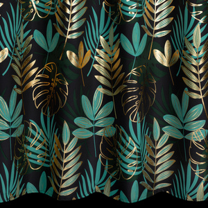 Curtain 140 x 250 Decorative Przel Malta Black + Gold