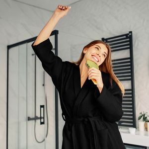 Gofer Unisex Cotton Bathrobe Vizzy S 04 Black