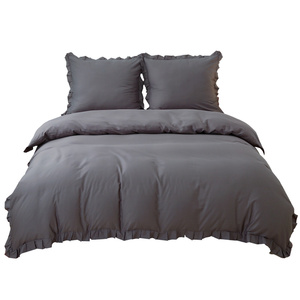 Bedding set 160 x 200 3 pcs Cotton with Ruffle Lynda 04