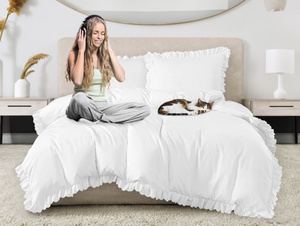 Bedding set 140 x 200 2 pieces with Ruffle Luxury Jowita 08