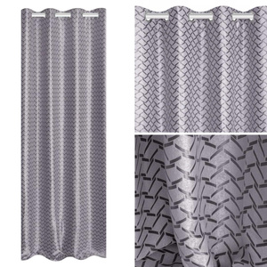 Curtain 140 x 250 Blackout Swivels Hard Silver