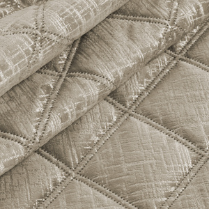 Quilted Velvet Bedspread 220 x 240 Blink6 Cream