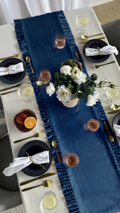 Table Runner 40 x 160 Decorative with Ruffles Ligia 09