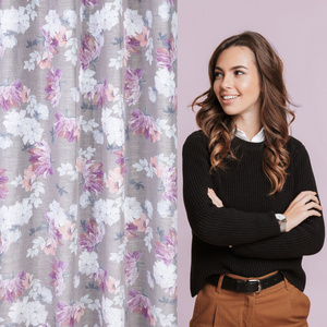 Curtain 140 x 250 Decorative Sherry Silver+Pink