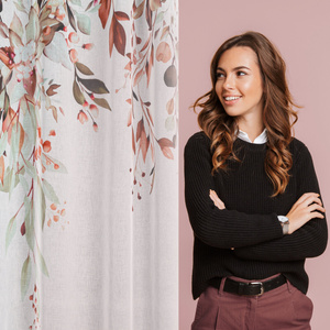 Curtain 140 x 260 Decorative 2 pcs Meg White + Red