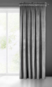Curtain 140 x 270 Decorative Velvet Melanie Steel