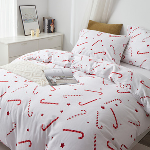 Bedding 140 x 200 2pc Cotton Satin Candycanes