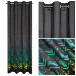 Velvet Angelina Curtain 140 x 250 Pinstripe Black