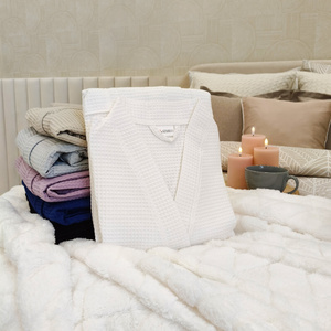 Gofer Unisex Cotton Bathrobe Vizzy M 02 Beige