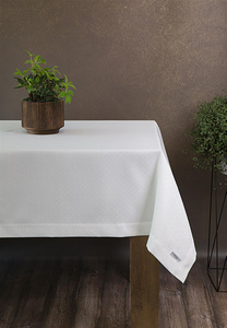 Tablecloth 140 x 240 Decorative Ellen White+Silver